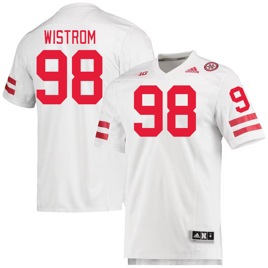 #98 Grant Wistrom Nebraska Cornhuskers Jerseys Football Stitched-White